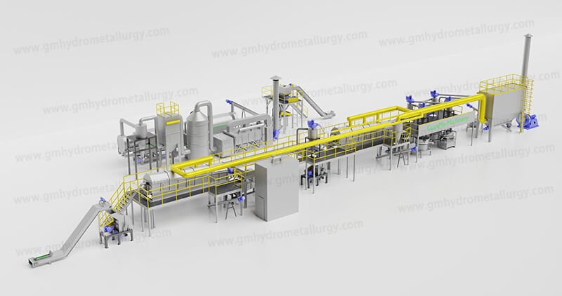 Lithium battery crushing and sorting recycling production line
