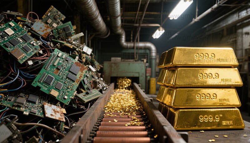 Gold extraction from electronic scrap